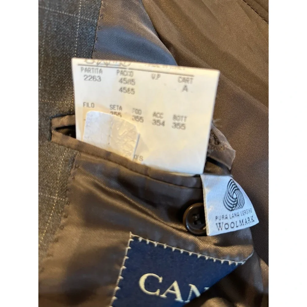 Canali Super 120s Wool Check Sport Coat‎ Blazer Jacket Made in Italy Mens L